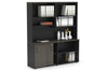 Uniform Sliding 2 Door Credenza and Open Storage Unit with Open Hutch - Thumbnail 48 