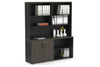 Uniform Small 2 Door and Open Storage Unit with Open Hutch - Thumbnail 24 