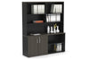 Uniform Small 2 Door and Open Storage Unit with Open Hutch - Thumbnail 23 