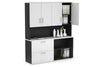 Uniform Small 2 Filing Drawer and Open Storage Unit - Hutch with Doors - Thumbnail 13 