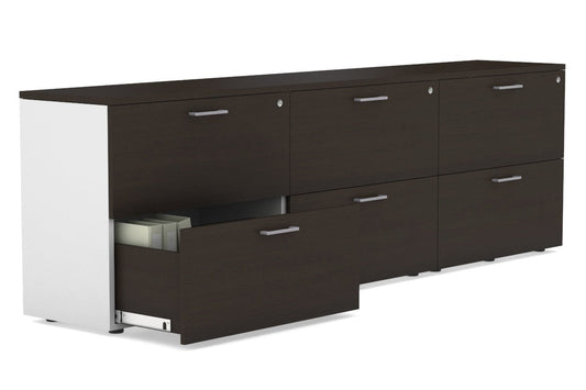 Uniform Small 6 Drawer Lateral Filing Cabinet - Wenge jasonl silver handle 