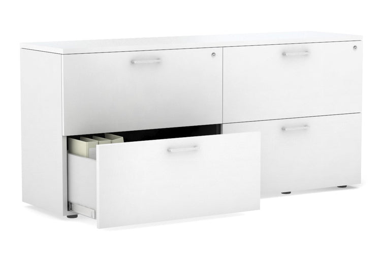 Uniform Small Drawer Lateral Filing Cabinet [ 1600W x 750H x 450D] Jasonl White white white handle