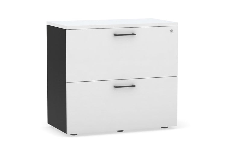 Uniform Small Drawer Lateral Filing Cabinet [ 800W x 750H x 450D] Jasonl Black white black handle