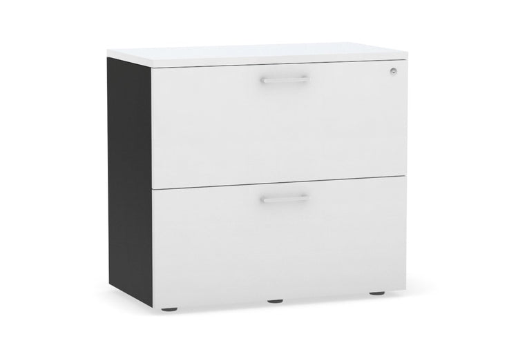 Uniform Small Drawer Lateral Filing Cabinet [ 800W x 750H x 450D] Jasonl Black white white handle