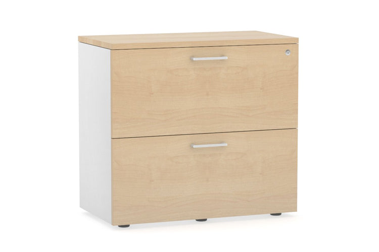 Uniform Small Drawer Lateral Filing Cabinet [ 800W x 750H x 450D] Jasonl White maple white handle