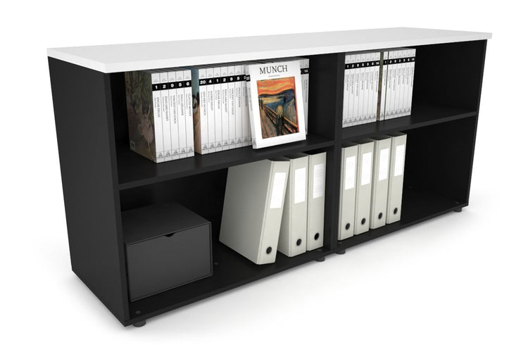 Uniform Small Open Bookcase [1600W x 750H x 450D] Jasonl Black white 