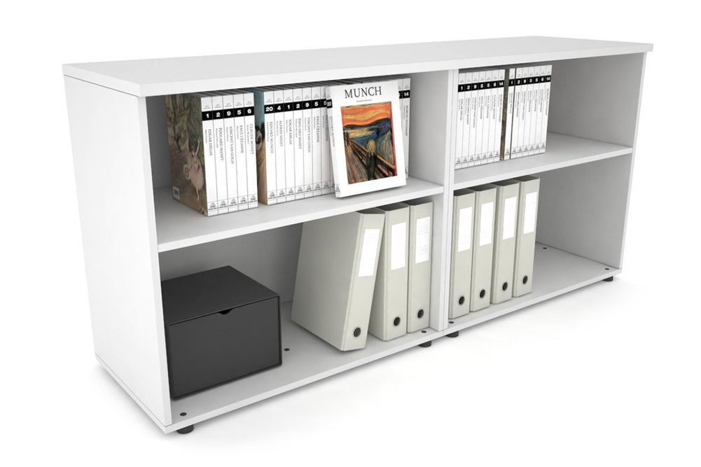 Uniform Small Open Bookcase [1600W x 750H x 450D]-White white 