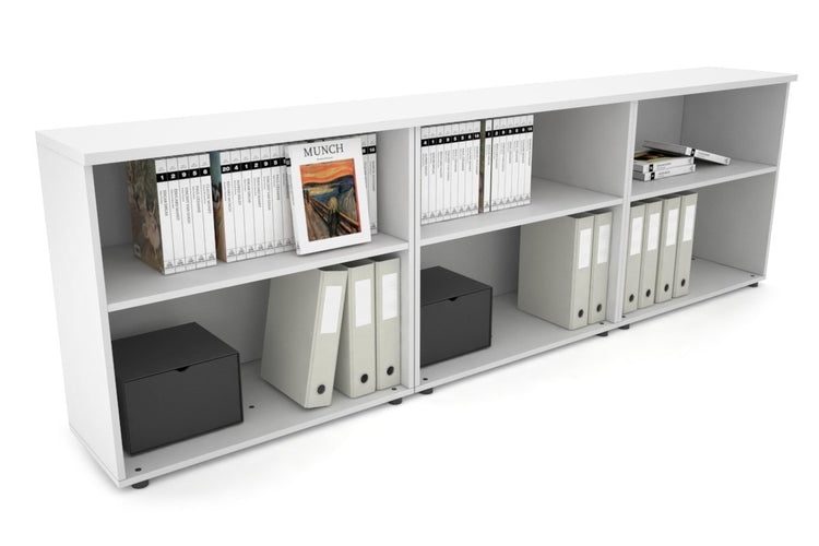 Uniform Small Open Bookcase [2400W x 750H X 350D] Jasonl White white 