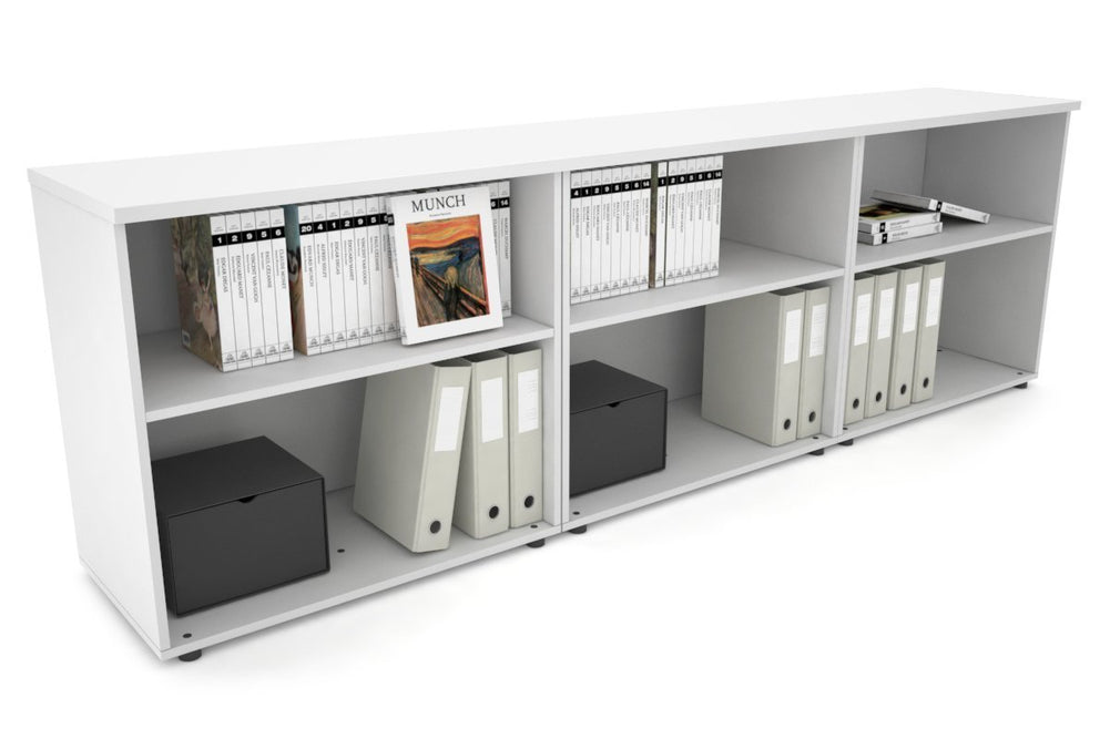 Uniform Small Open Bookcase [2400W x 750H x 450D]-White white 