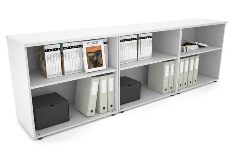 Uniform Small Open Bookcase [2400W x 750H x 450D] Jasonl White white 