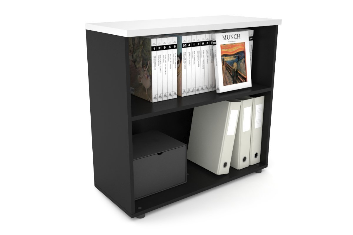 Uniform Small Open Bookcase [800W x 750H X 350D] Jasonl Black white 