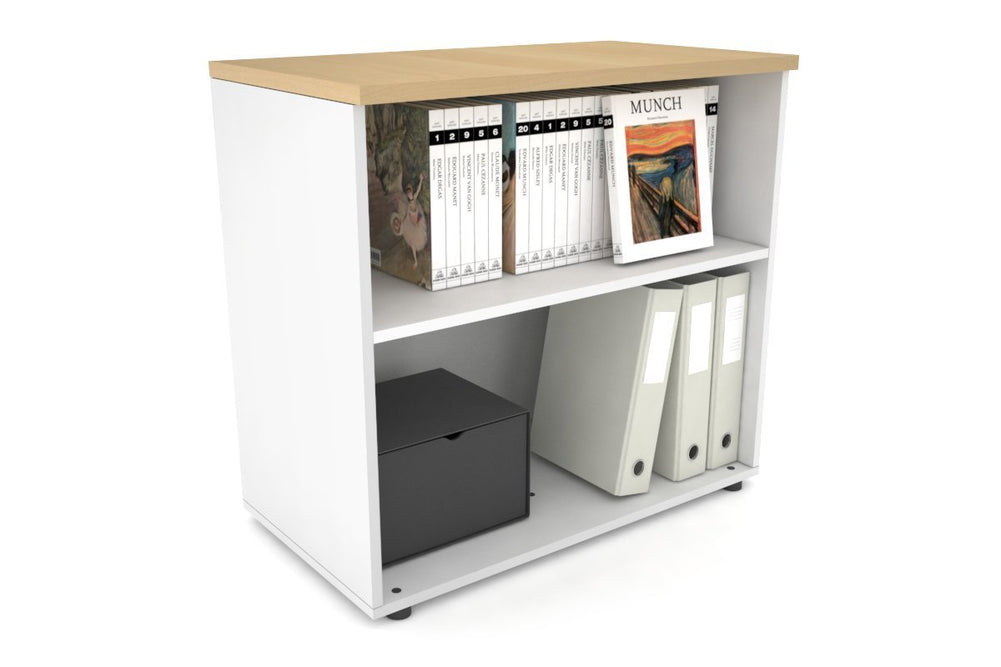 Uniform Small Open Bookcase [800W x 750H x 450D]-White maple 