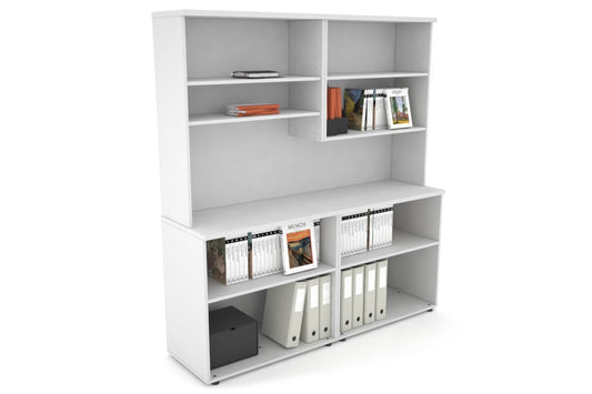 Uniform Small Open Bookcase with Open Hutch [1600W x 750H x 450D] Jasonl White white 