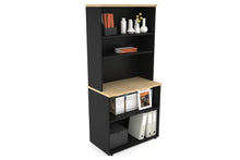  - Uniform Small Open Bookcase with Open Hutch [800W x 750H x 450D] - 1