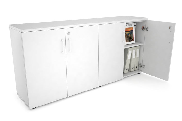 Uniform Small Storage Cupboard [1600W x 750H x 350D] Jasonl White white white handle