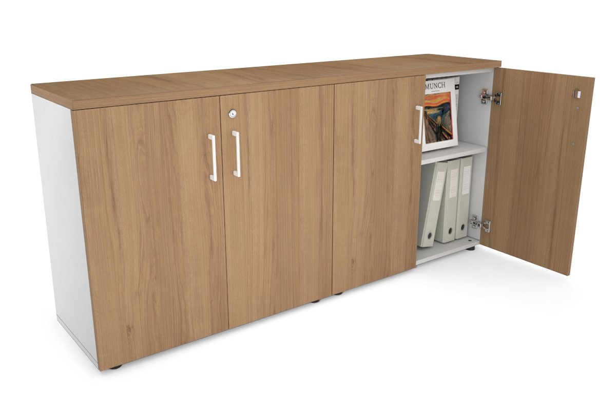 Uniform Small Storage Cupboard [1600W x 750H x 350D] Jasonl White salvage oak white handle
