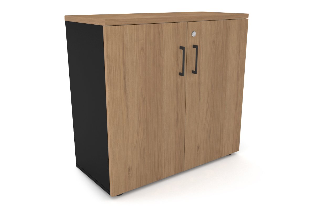 Uniform Small Storage Cupboard [800W x 750H x 350D] Jasonl Black salvage oak black handle