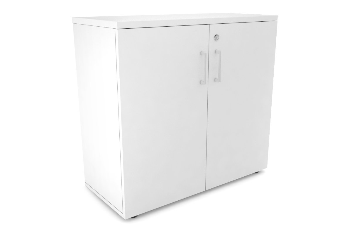 Uniform Small Storage Cupboard [800W x 750H x 350D] Jasonl White white white handle