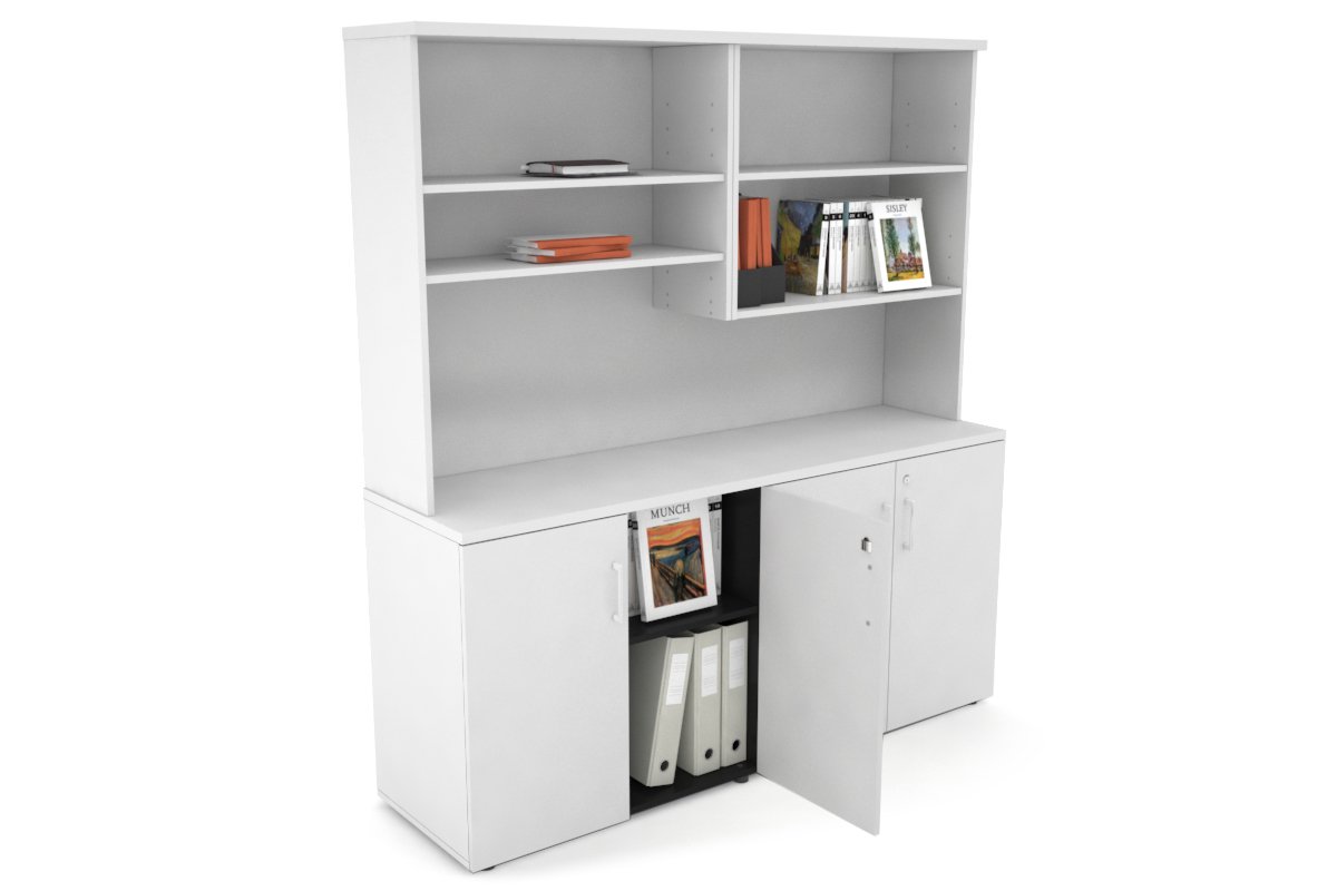 Uniform Small Storage Cupboard with Open Hutch [1600W x 750H x 450D] Jasonl 