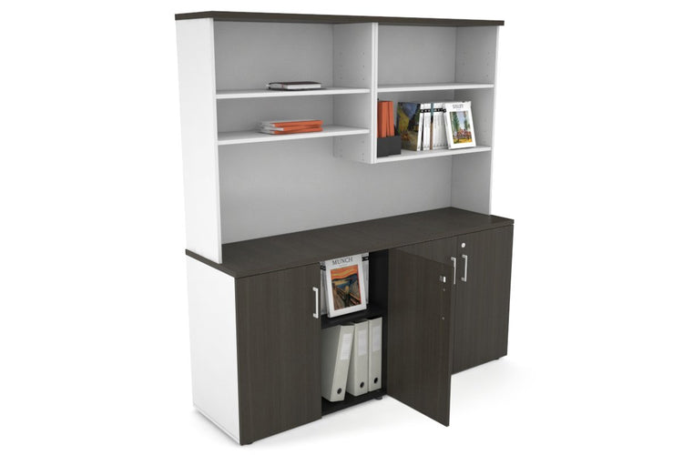 Uniform Small Storage Cupboard with Open Hutch [1600W x 750H x 450D] Jasonl 