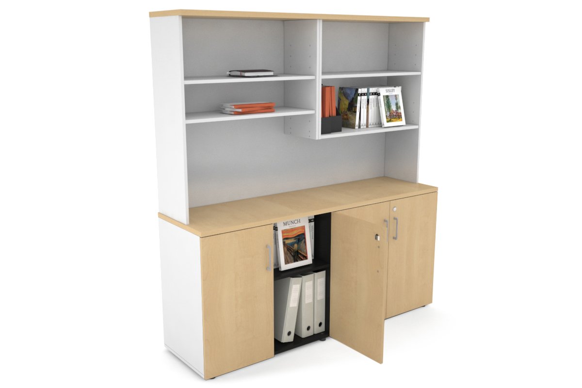 Uniform Small Storage Cupboard with Open Hutch [1600W x 750H x 450D] Jasonl 