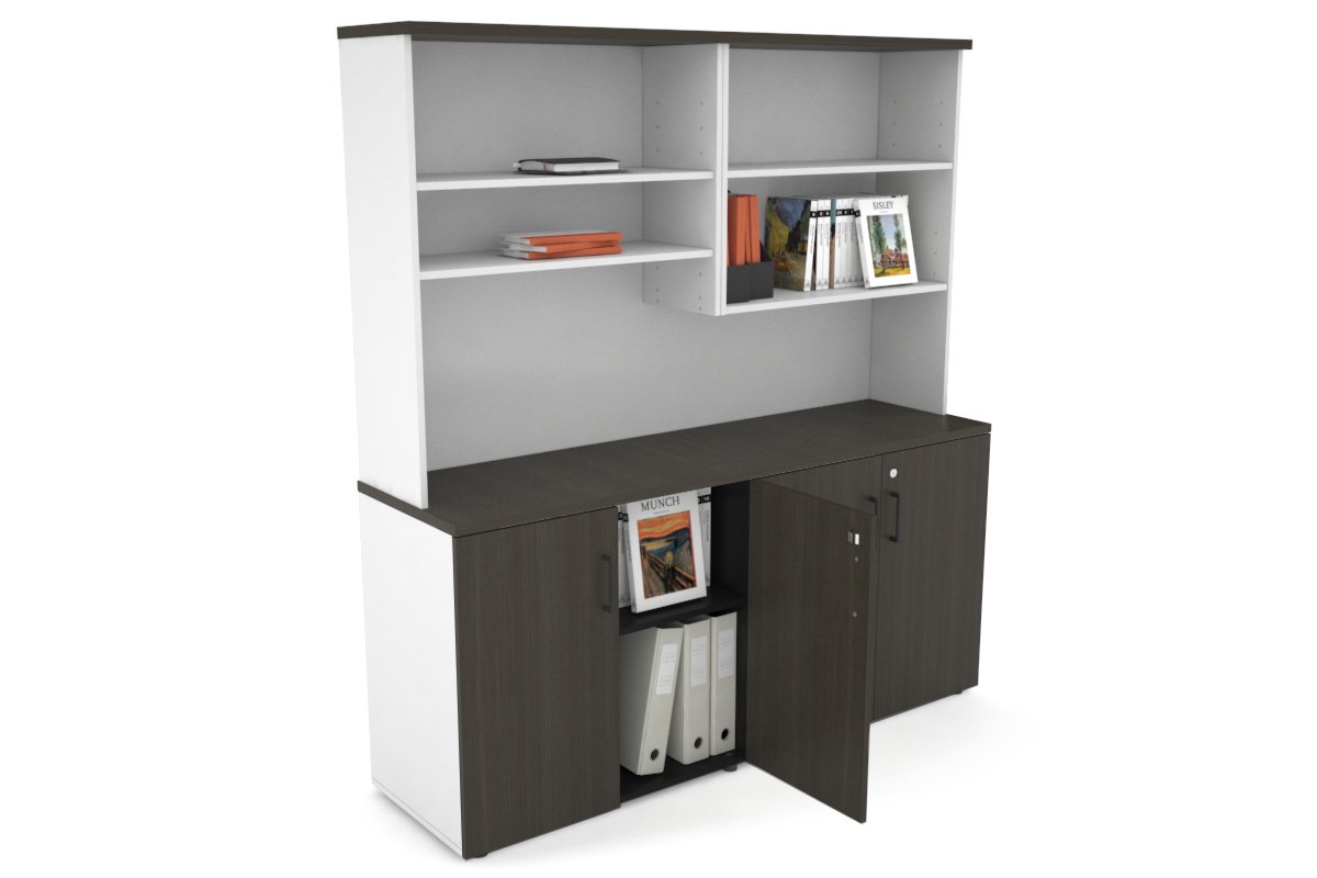 Uniform Small Storage Cupboard with Open Hutch [1600W x 750H x 450D] Jasonl 