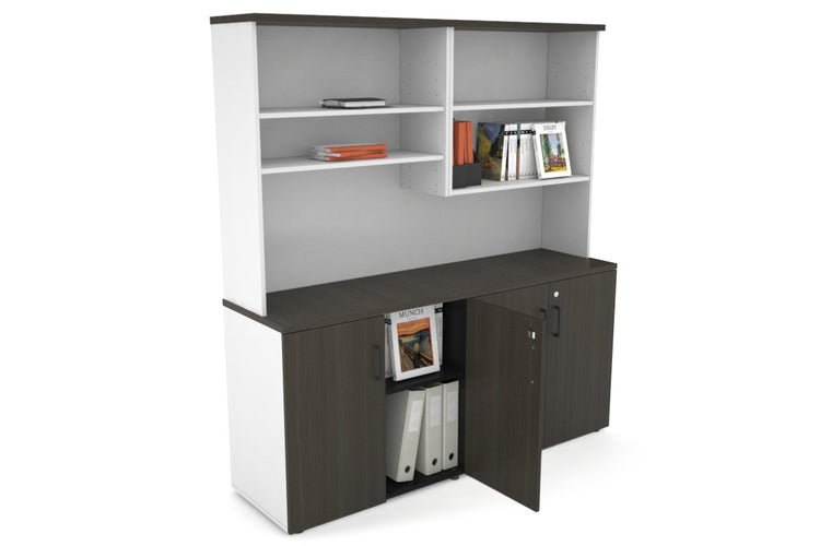 Uniform Small Storage Cupboard with Open Hutch [1600W x 750H x 450D] Jasonl 