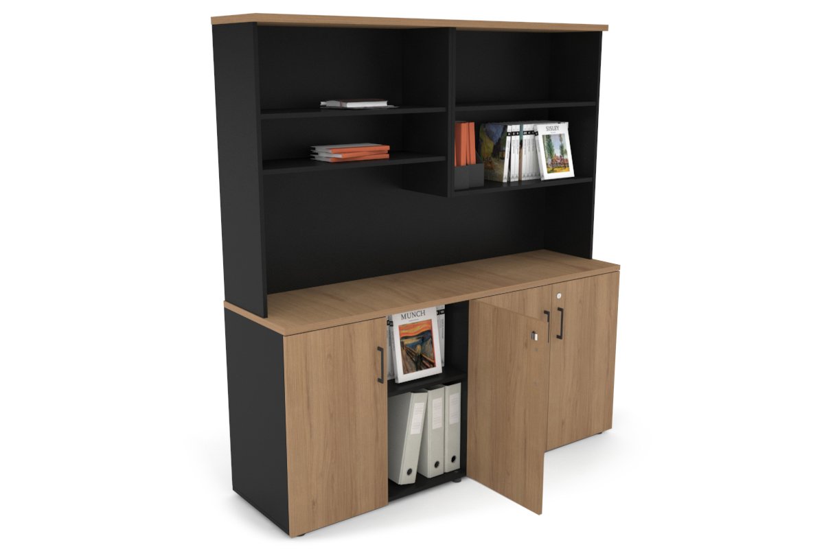 Uniform Small Storage Cupboard with Open Hutch [1600W x 750H x 450D] Jasonl 