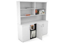 - Uniform Small Storage Cupboard with Open Hutch [1600W x 750H x 450D] - 1