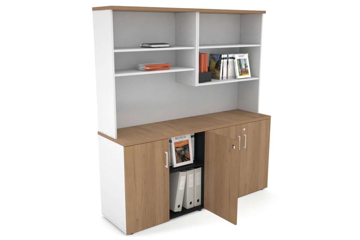 Uniform Small Storage Cupboard with Open Hutch [1600W x 750H x 450D] Jasonl 