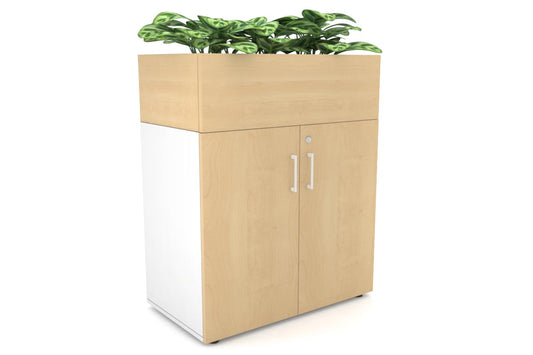 Uniform Small Storage + Planter Box [800W x 975H x 428D] Jasonl White maple white handle