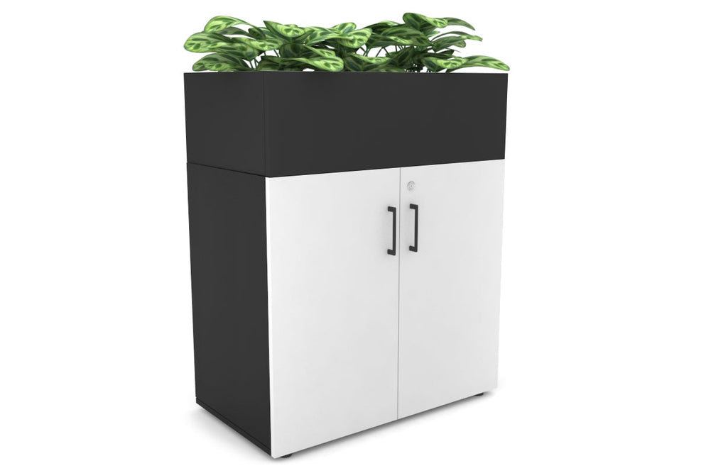 Uniform Small Storage + Planter Box [800W x 975H x 450D]-Black black black handle