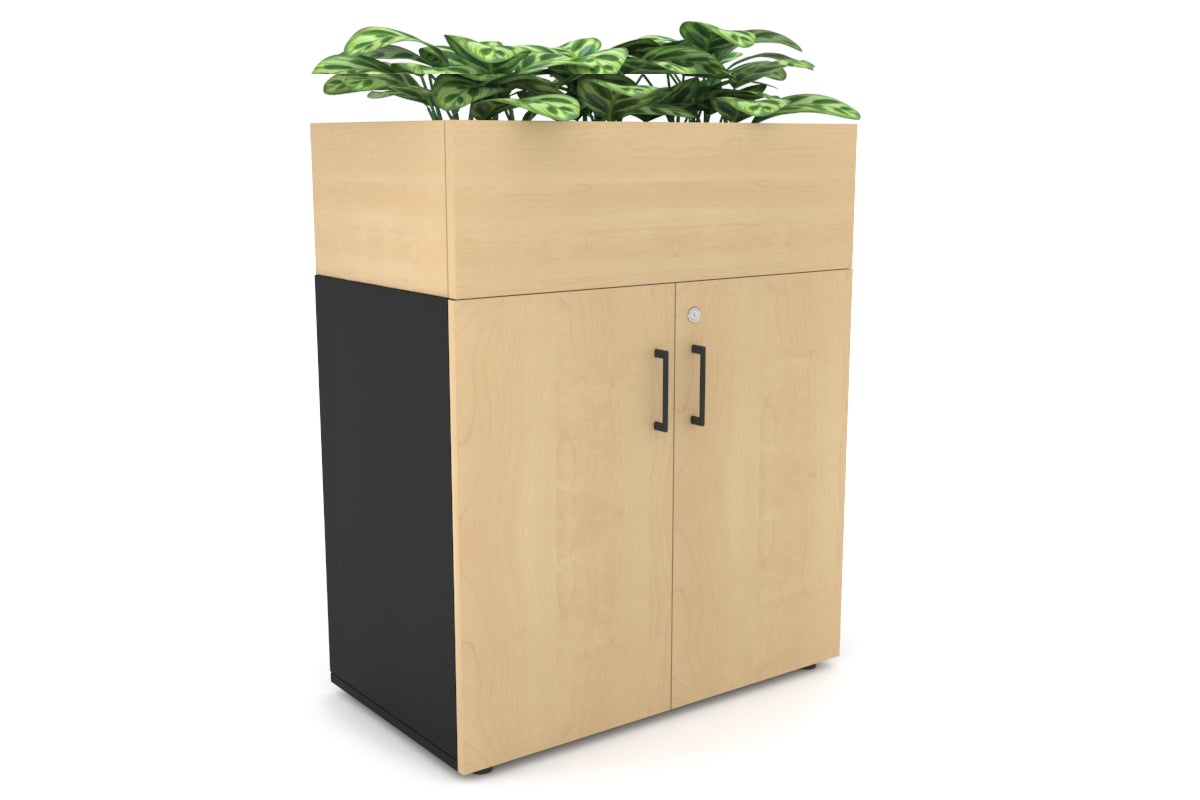 Uniform Small Storage + Planter Box [800W x 975H x 428D] Jasonl Black maple black handle