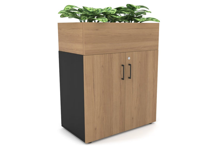 Uniform Small Storage + Planter Box [800W x 975H x 428D] Jasonl Black salvage oak black handle
