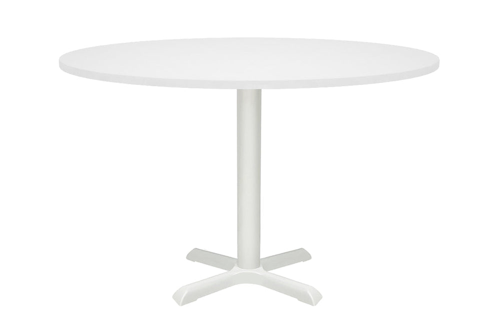 Universal Round Meeting Table [1000 mm]-White leg dark oak 