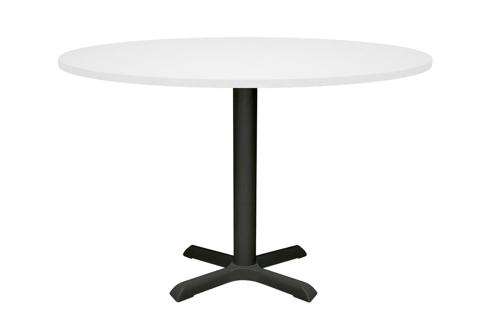 Universal Round Meeting Table [1000 mm]-White leg dark oak 