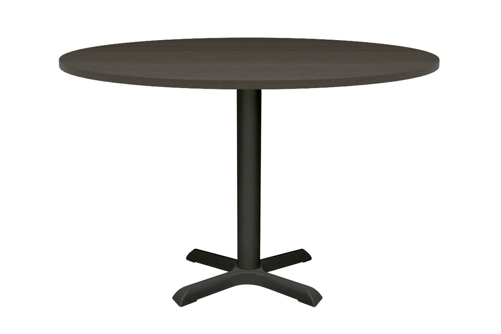Universal Round Meeting Table [1000 mm]-White leg dark oak 