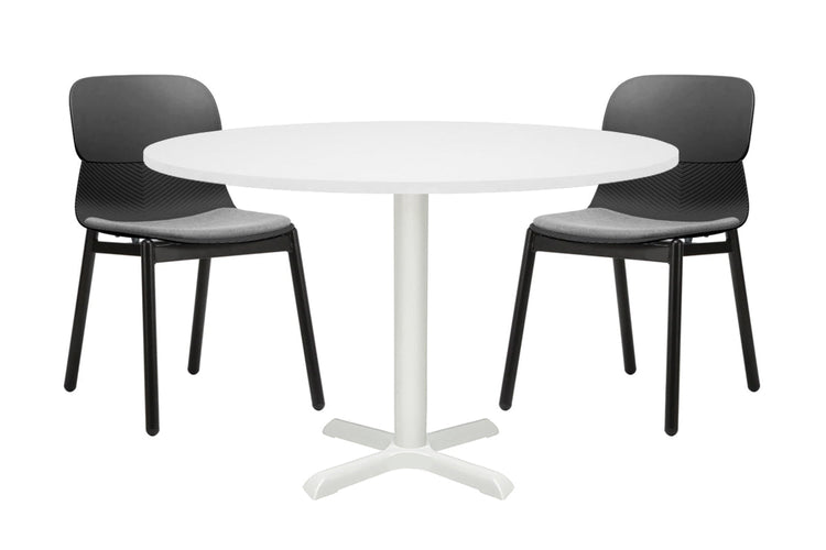 Universal Round Meeting Table [1000 mm] Jasonl White leg white 
