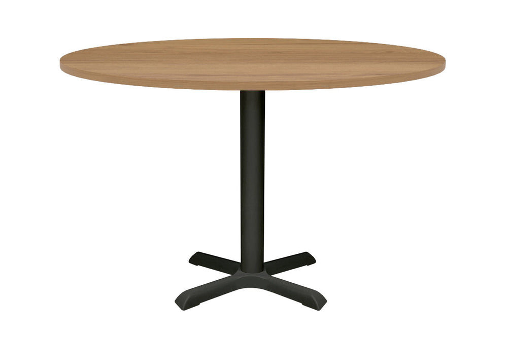 Universal Round Meeting Table [1000 mm]-White leg dark oak 