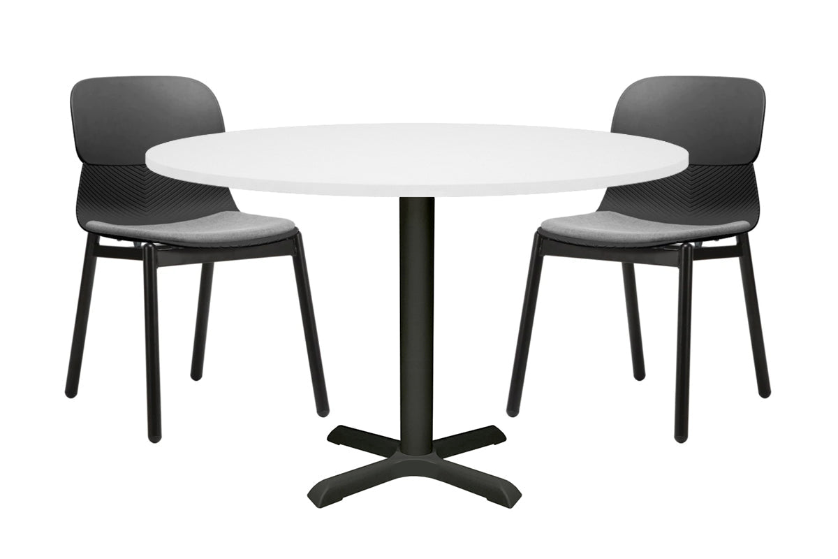 Universal Round Meeting Table [1000 mm] Jasonl Black leg white 