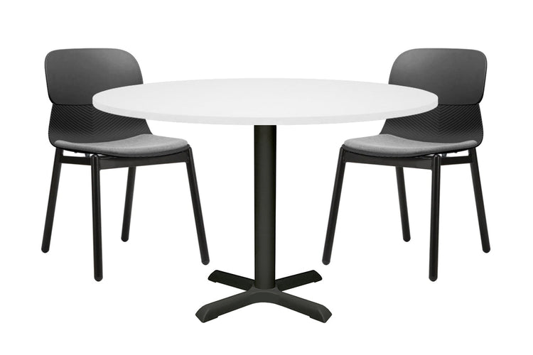 Universal Round Meeting Table [1000 mm] Jasonl Black leg white 