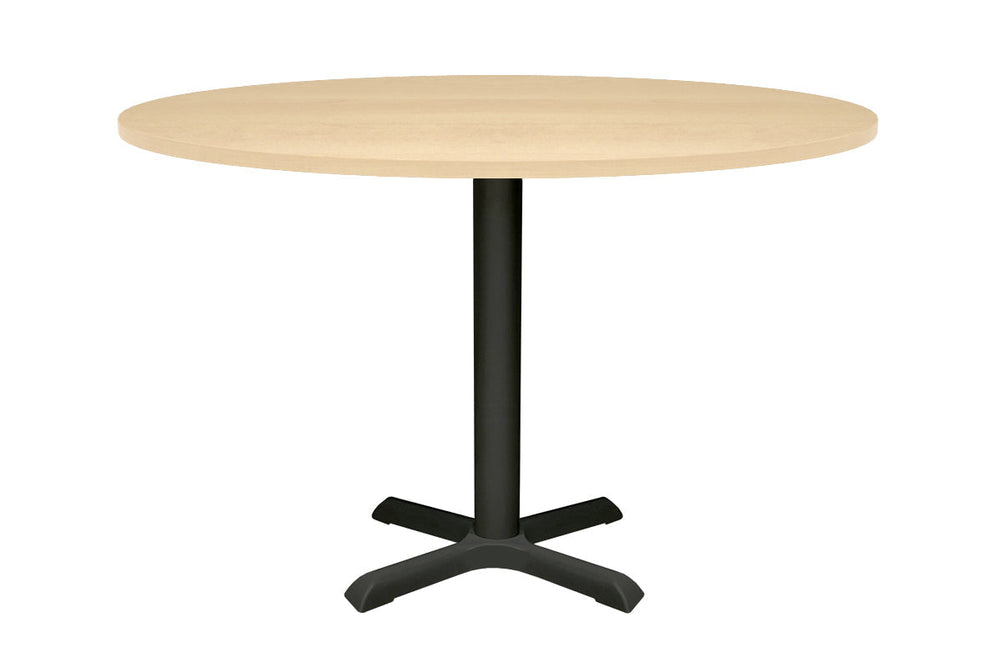 Universal Round Meeting Table [1000 mm]-White leg dark oak 