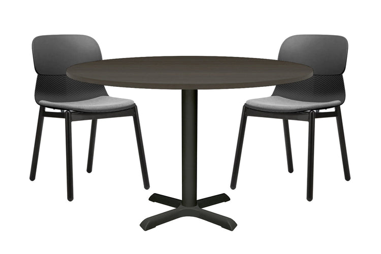 Universal Round Meeting Table [1000 mm] Jasonl Black leg dark oak 