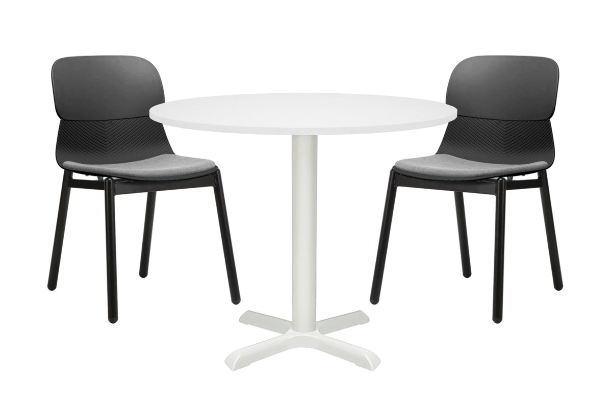 Universal Round Meeting Table [600 mm] Jasonl White leg white 