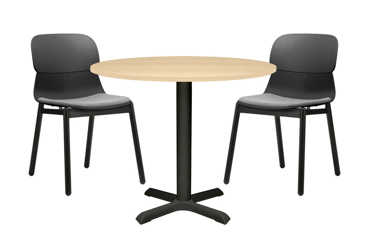 Universal Round Meeting Table [600 mm] Jasonl Black leg maple 