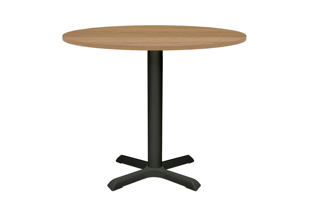 Universal Round Meeting Table [600 mm]-White leg dark oak 
