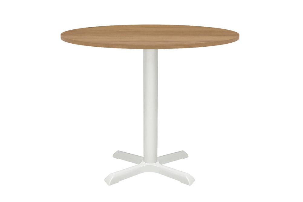 Universal Round Meeting Table [600 mm]-White leg dark oak 