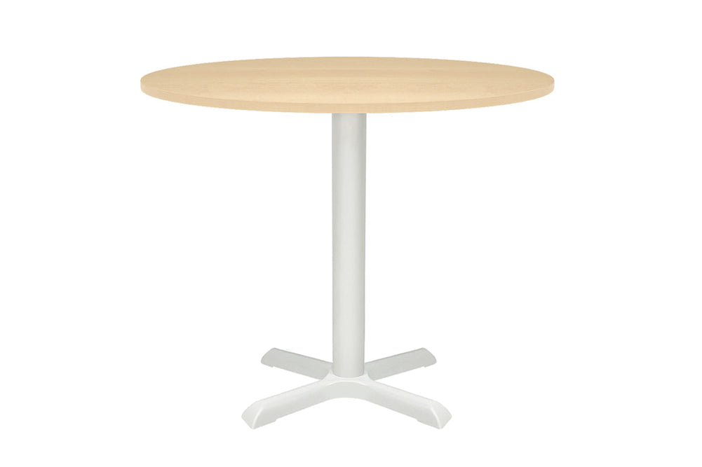 Universal Round Meeting Table [700 mm]-White leg maple 