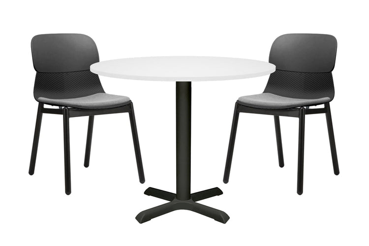 Universal Round Meeting Table [700 mm] Jasonl Black leg white 
