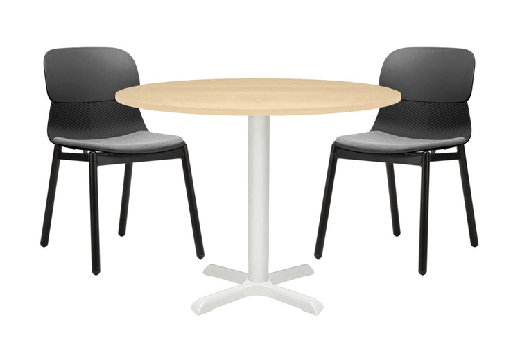 Universal Round Meeting Table [800 mm] Jasonl White leg maple 